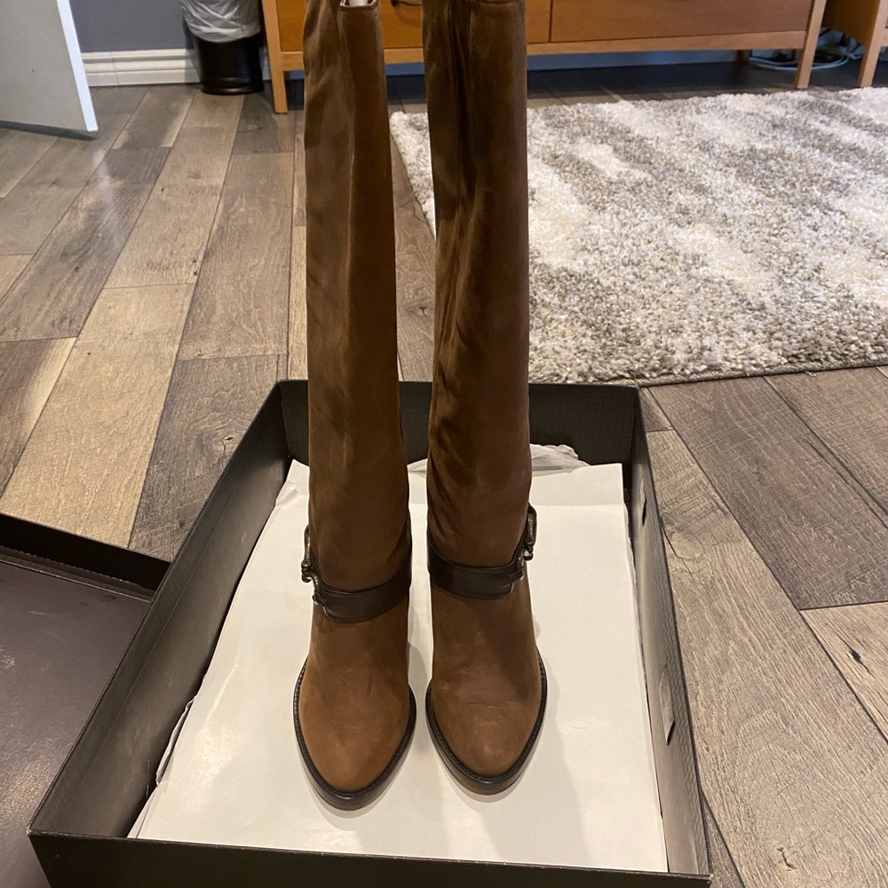 Cole Hahn brown suede boots
